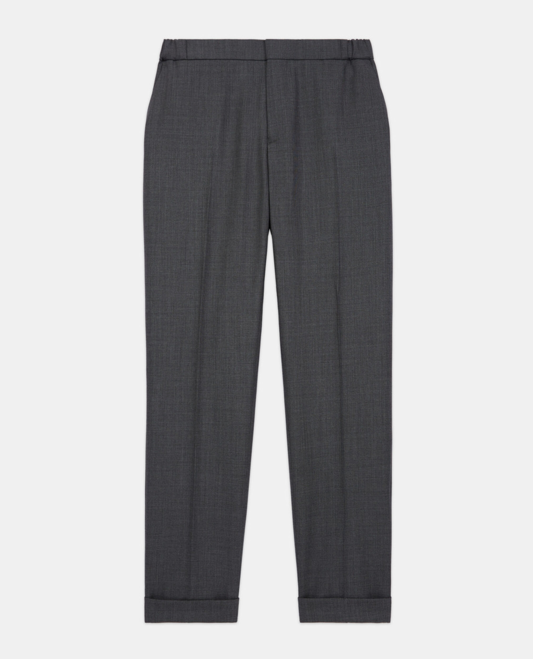 Pantalon de costume en laine gris, GREY, hi-res image number null