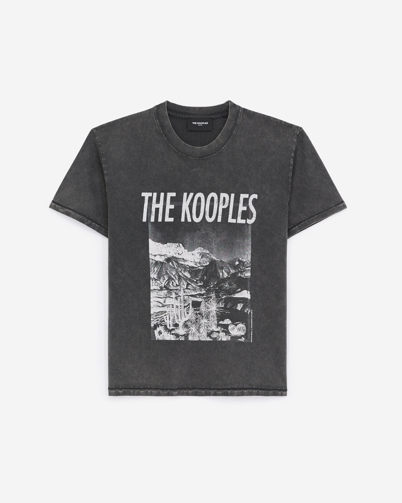 The Kooples FEMME BLACK WASHED t-shirt noir délavé coton sérigraphié