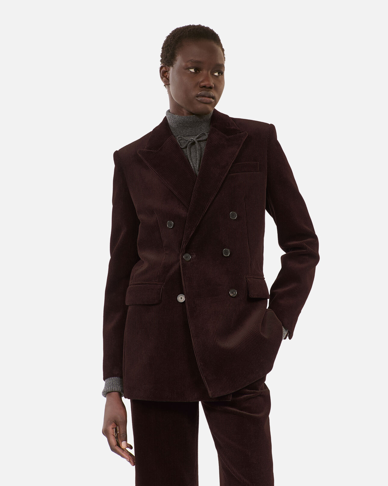 The Kooples WOMEN BROWN brown corduroy suit jacket