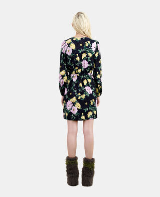 The Kooples WOMEN LIGHT PINK / DARK NAVY short printed dress with draping