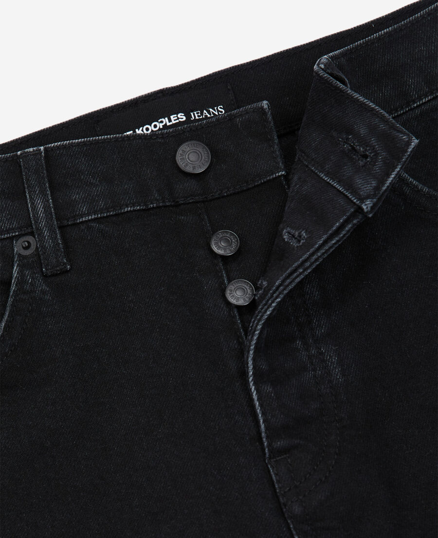 The Kooples H BLACK WASHED slim fit black jeans with five pockets
