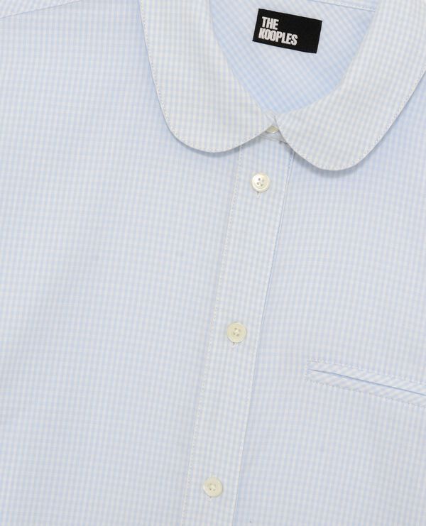 The Kooples FEMME BLUE WHITE chemise à micro carreaux bleu clair