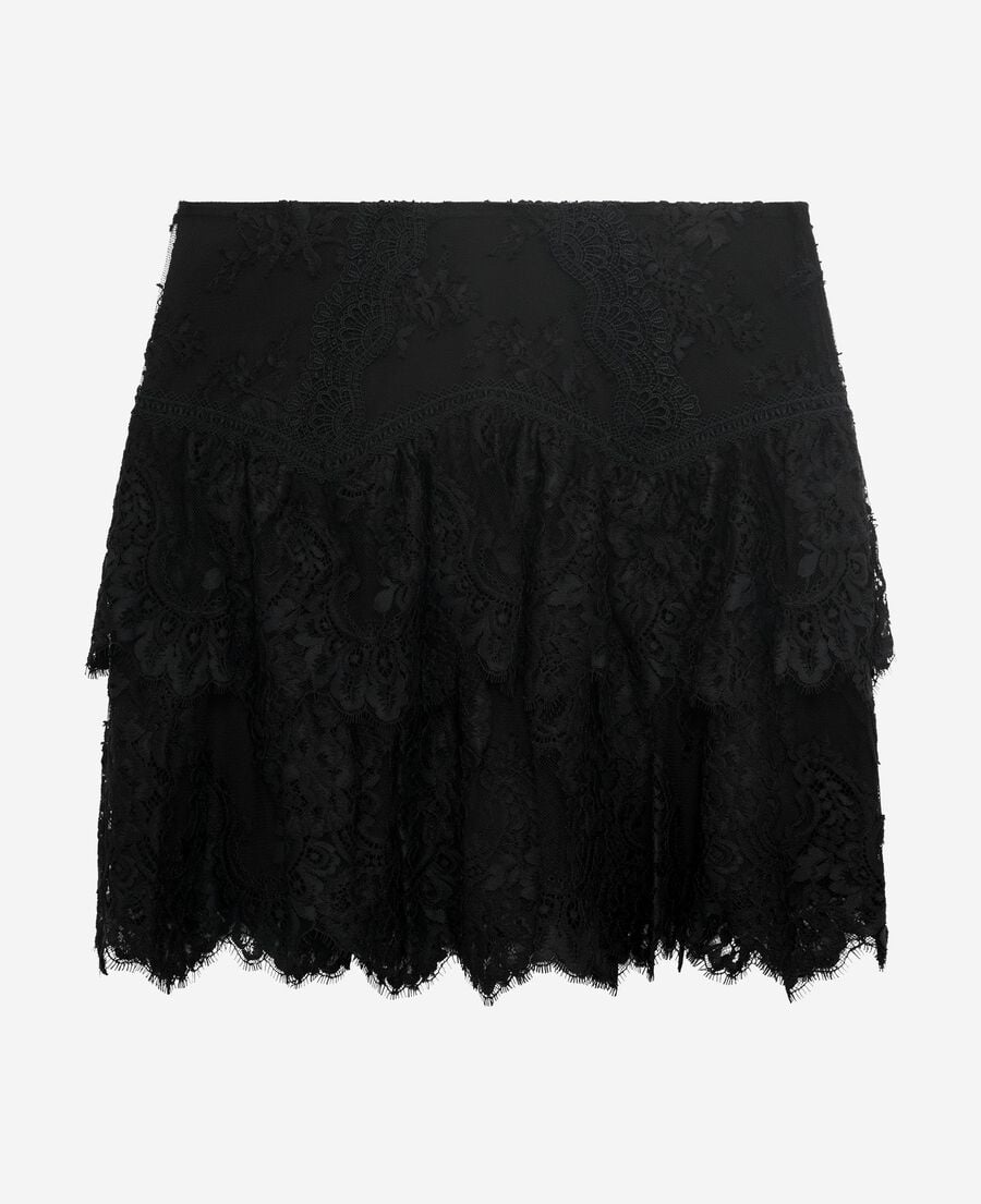 The Kooples F BLACK black lace skirt