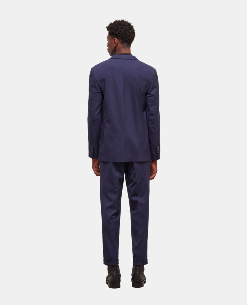 The Kooples MEN BLACK / NAVY wool suit jacket with houndstooth motif