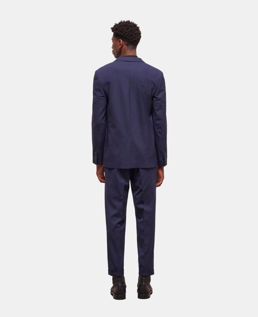 The Kooples MEN BLACK / NAVY wool suit jacket with houndstooth motif