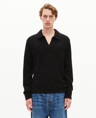 The Kooples HERREN BLACK pullover mit tunesischem kragen aus wolle schwarz
