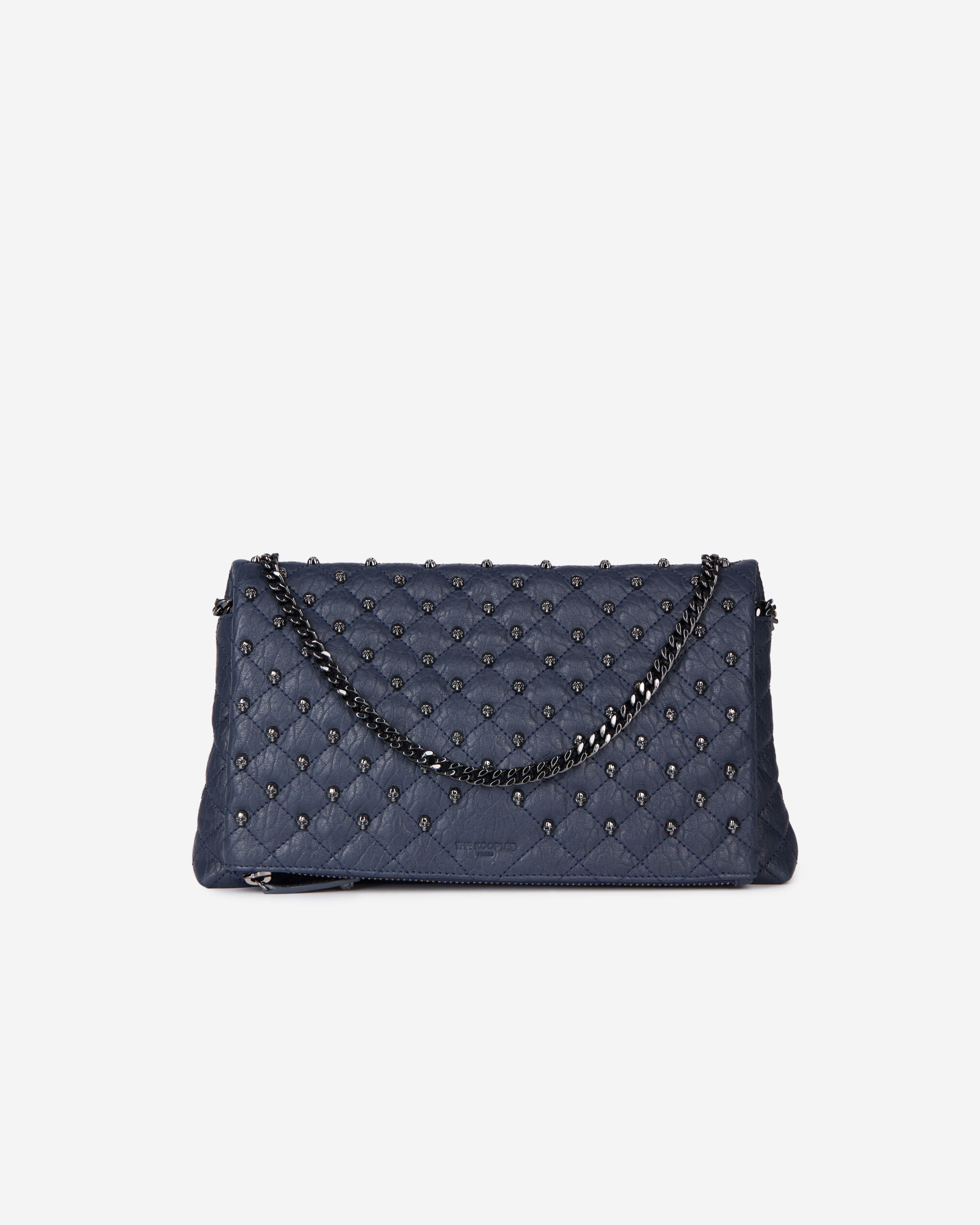 Navy blue leather clutch clearance