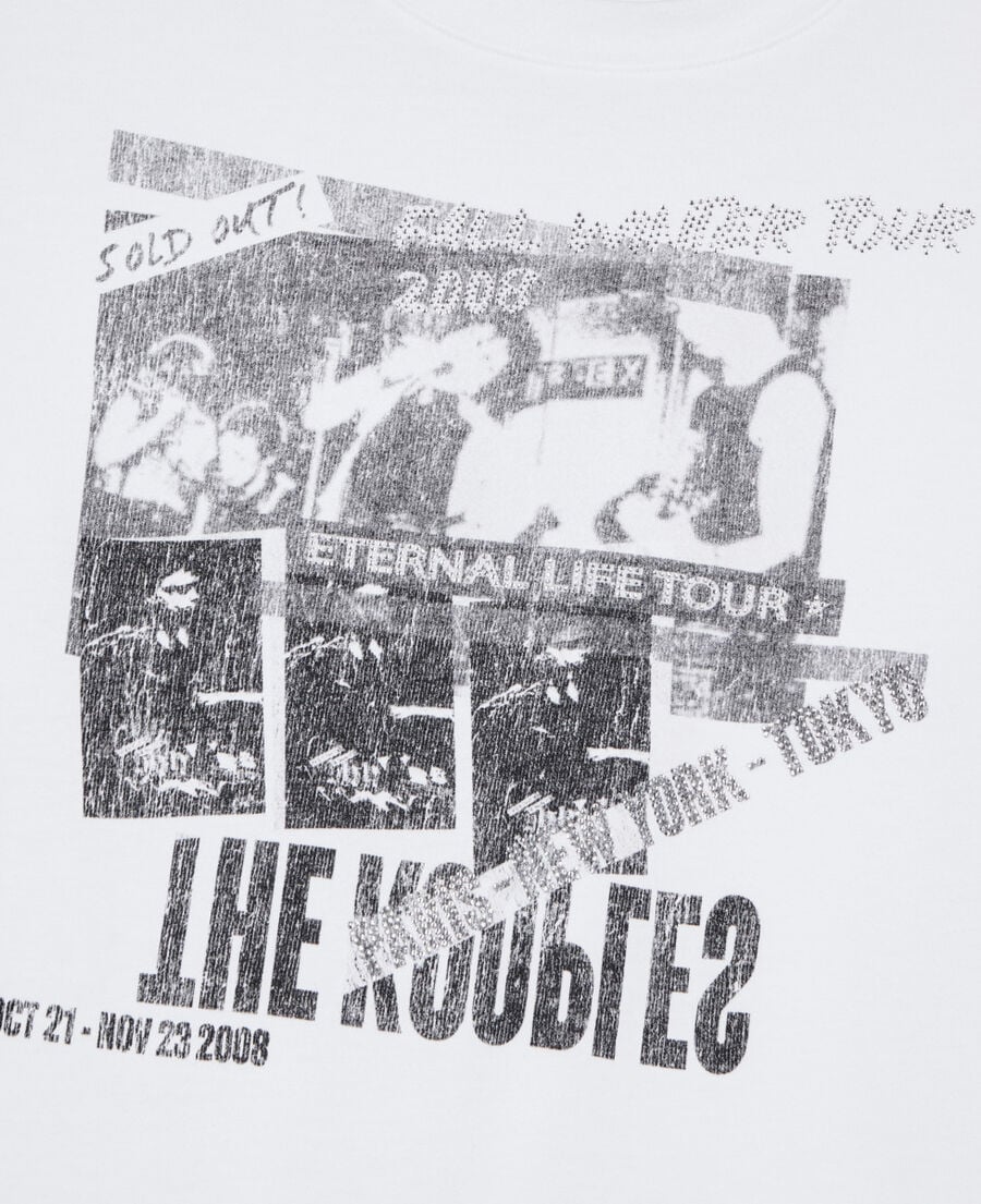 The Kooples F WHITE white eternal life tour serigraphy t-shirt