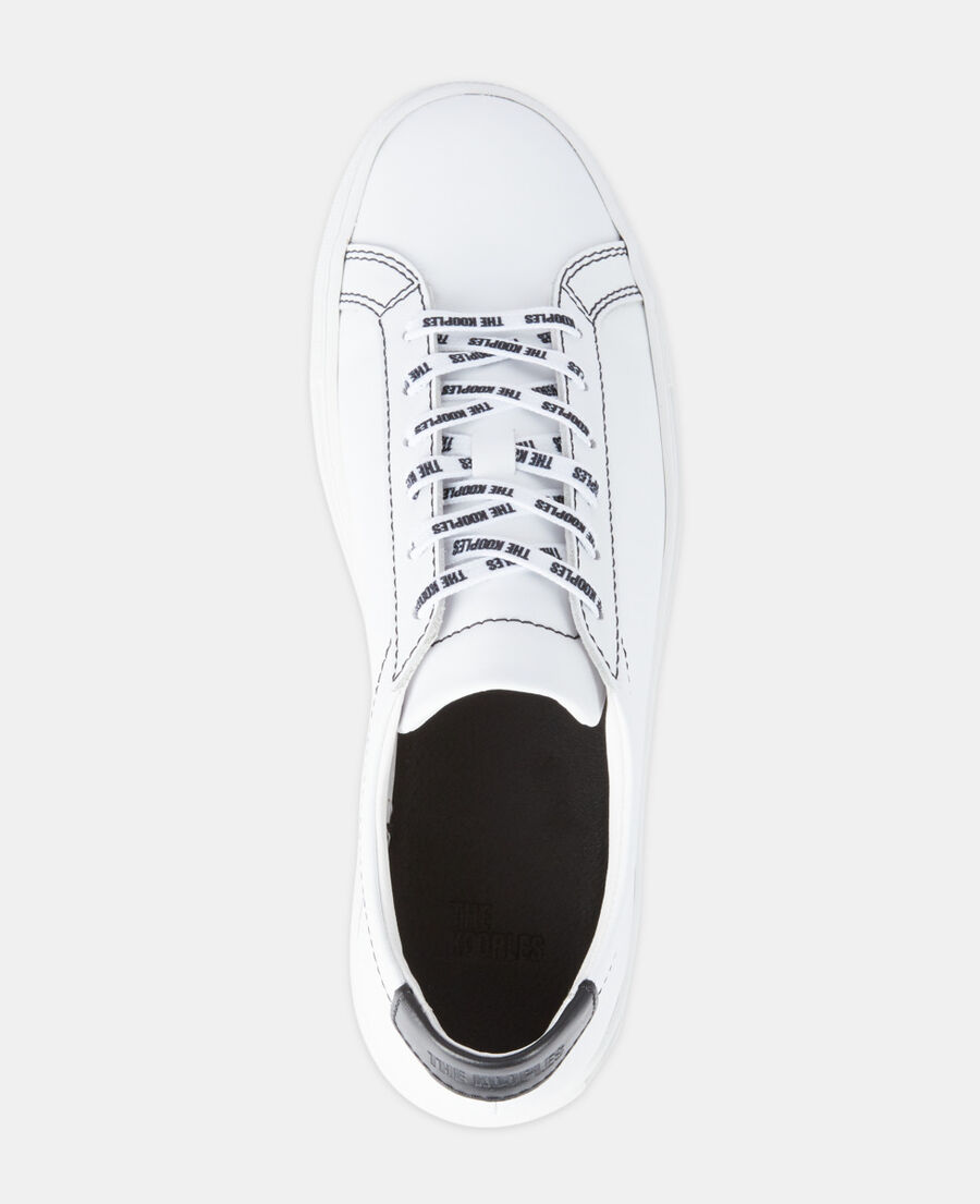 white leather sneakers