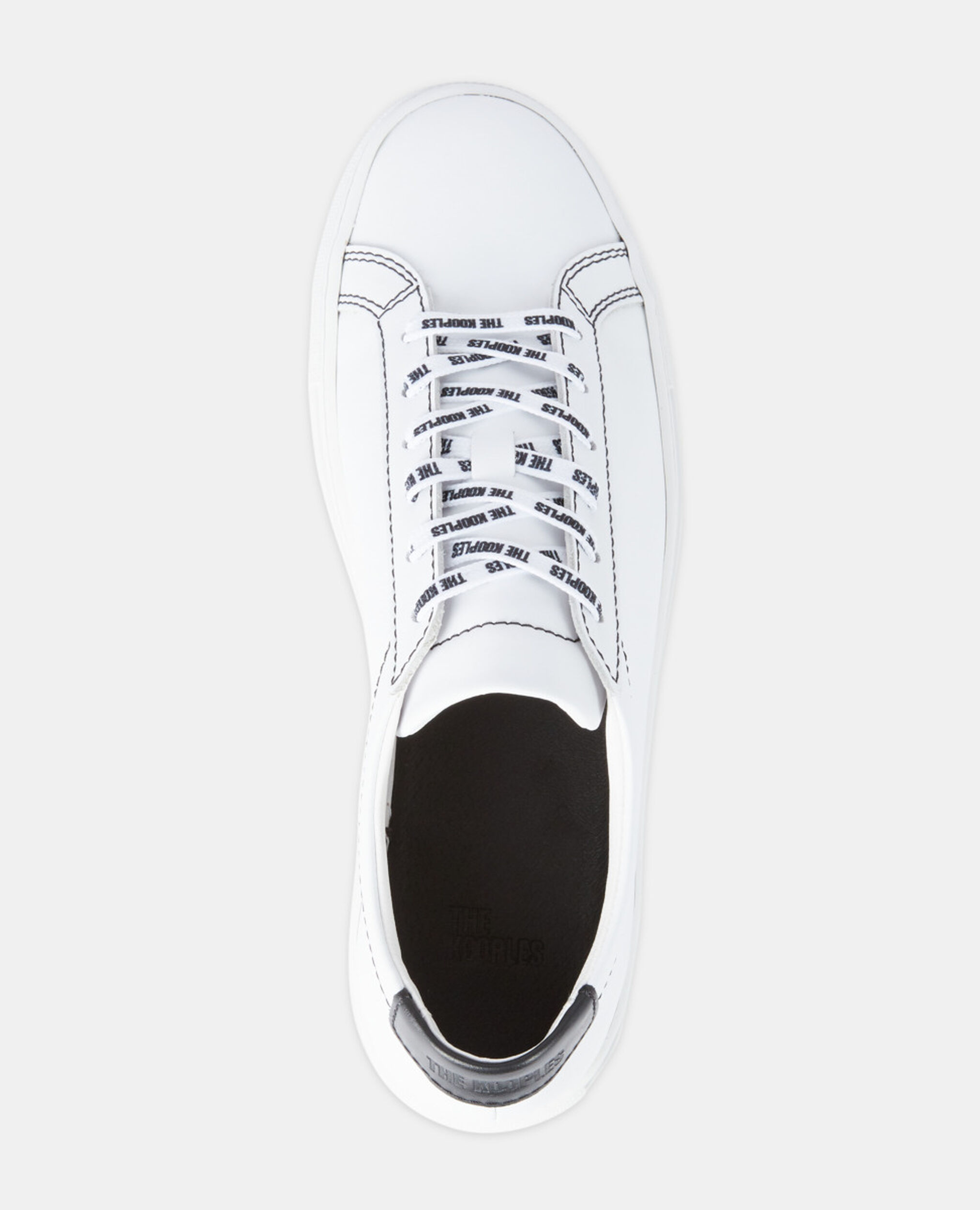 White leather sneakers, WHITE, hi-res image number null