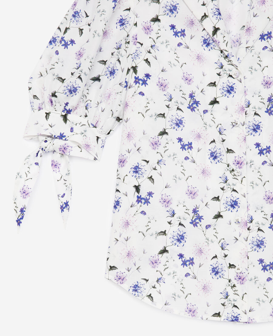 fitted printed shirt with bow detail