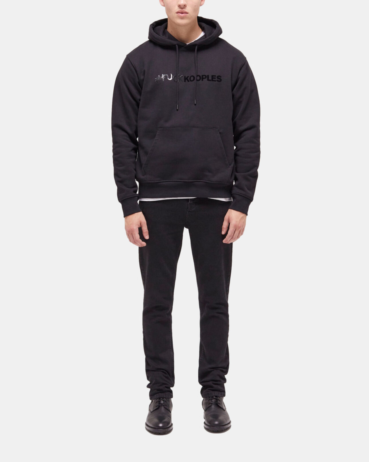 The Kooples MEN BLACK black logo hoodie