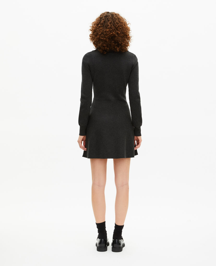The Kooples FEMME BLACK robe courte en maille noire