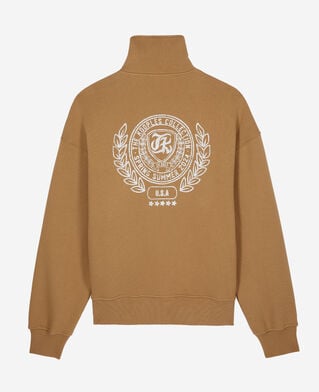 The Kooples HOMME LIGHT BROWN sweatshirt avec sérigraphie marron