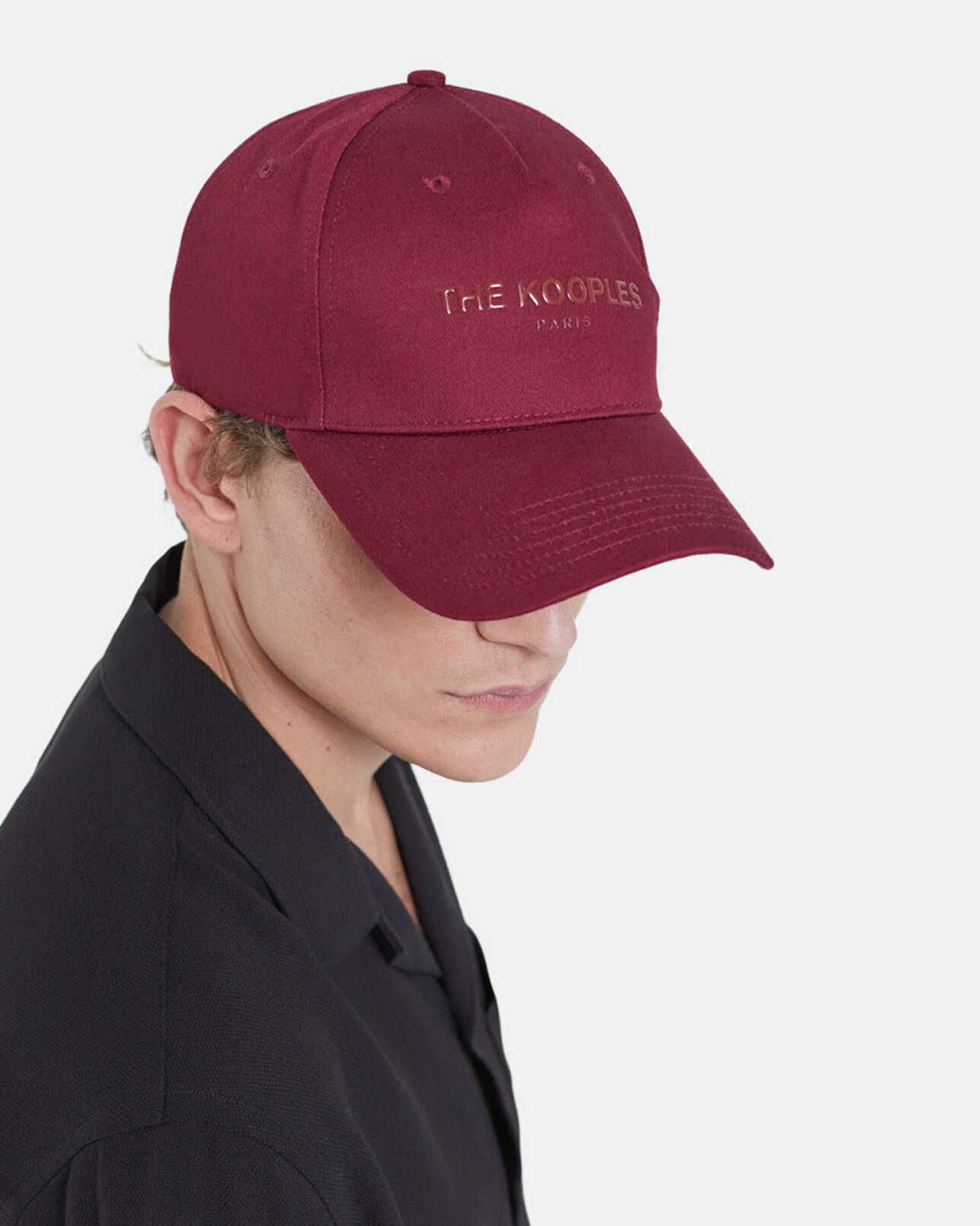 The Kooples MIXTA BURGUNDY gorra algodón burdeos logotipo glossy