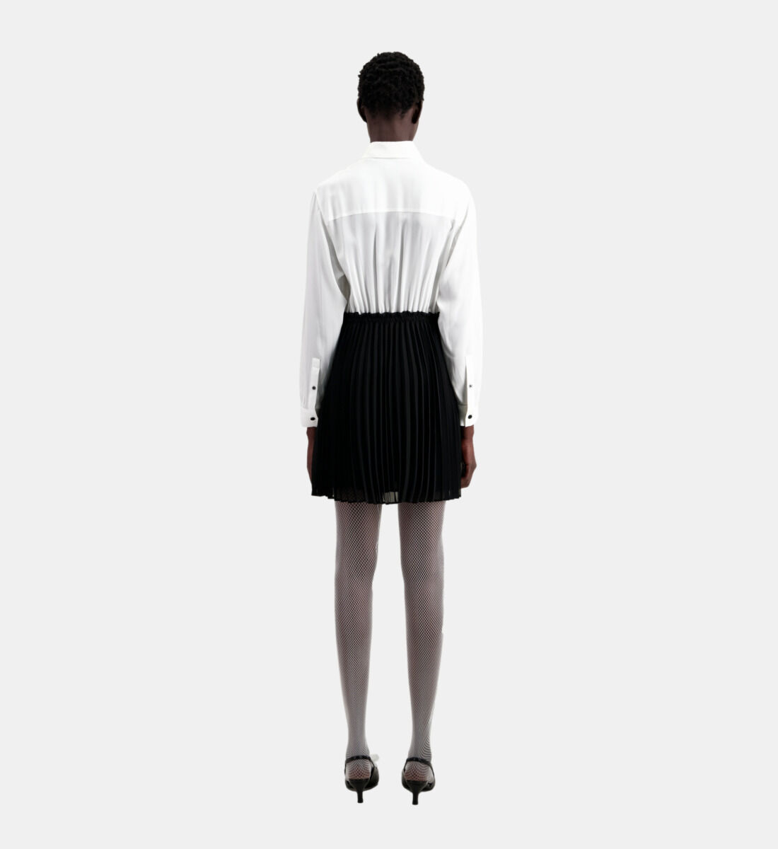 Zara white sales pleated dress