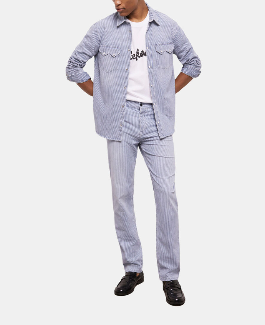 The Kooples H BLUE DENIM striped shirt