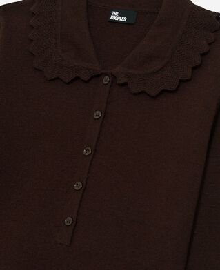 The Kooples FEMME CHOCOLATE robe courte en maille marron