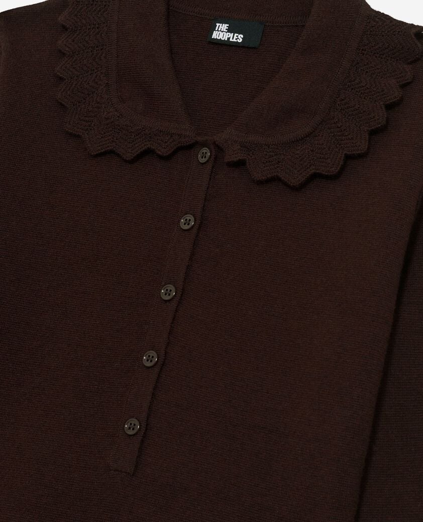 The Kooples DAMEN CHOCOLATE kurzes kleid aus braunem strick