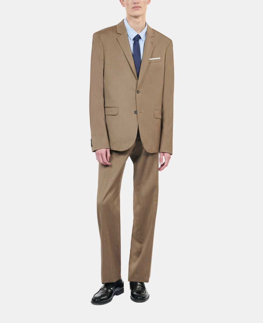 The Kooples HOMME BROWN veste de costume en laine marron clair