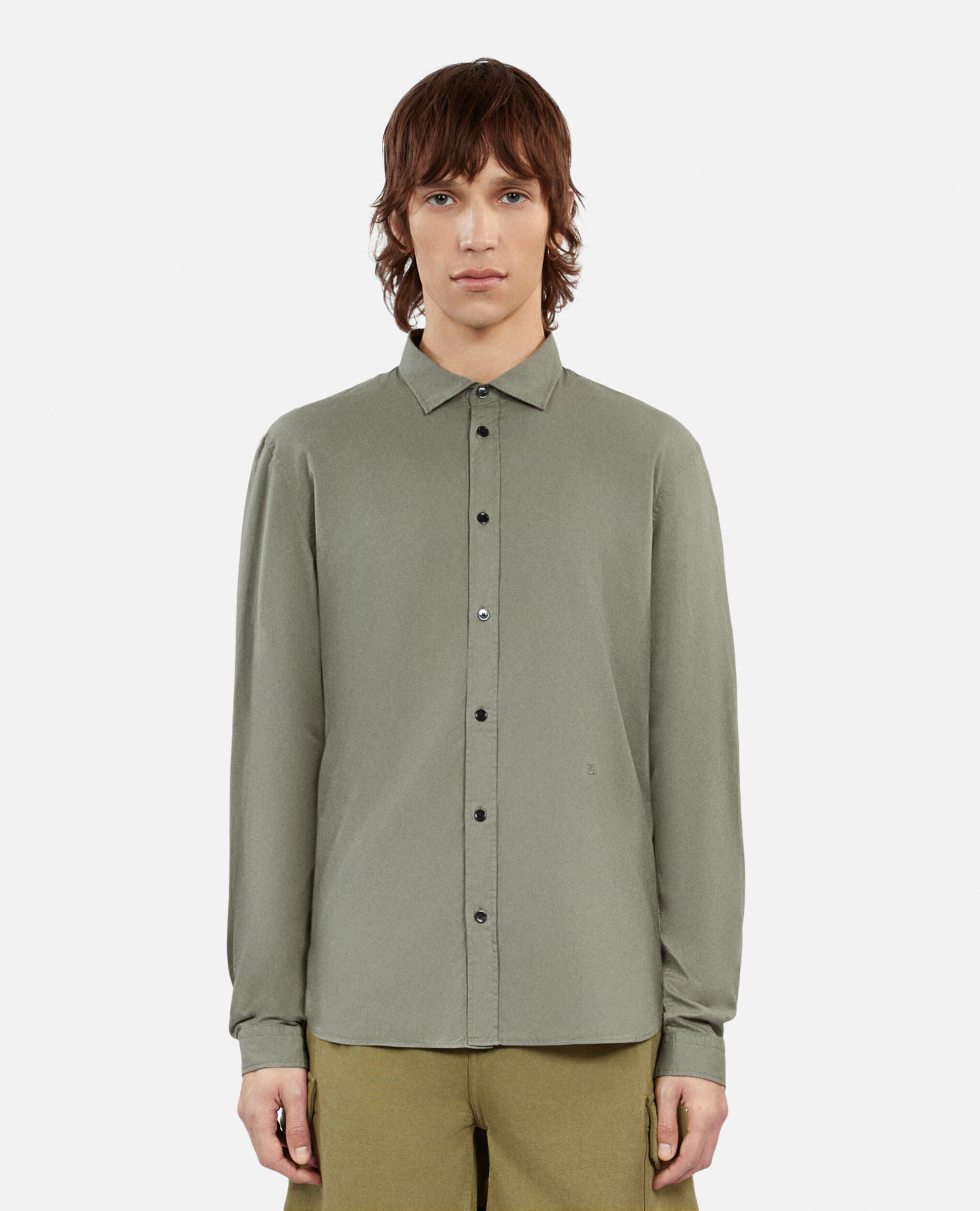 Camisa verde velo algodón, WOOD KAKI, hi-res image number null