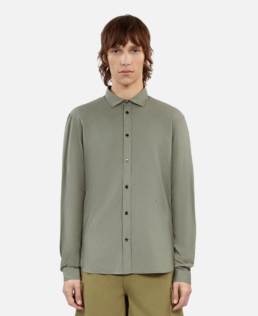 camisa verde velo algodón