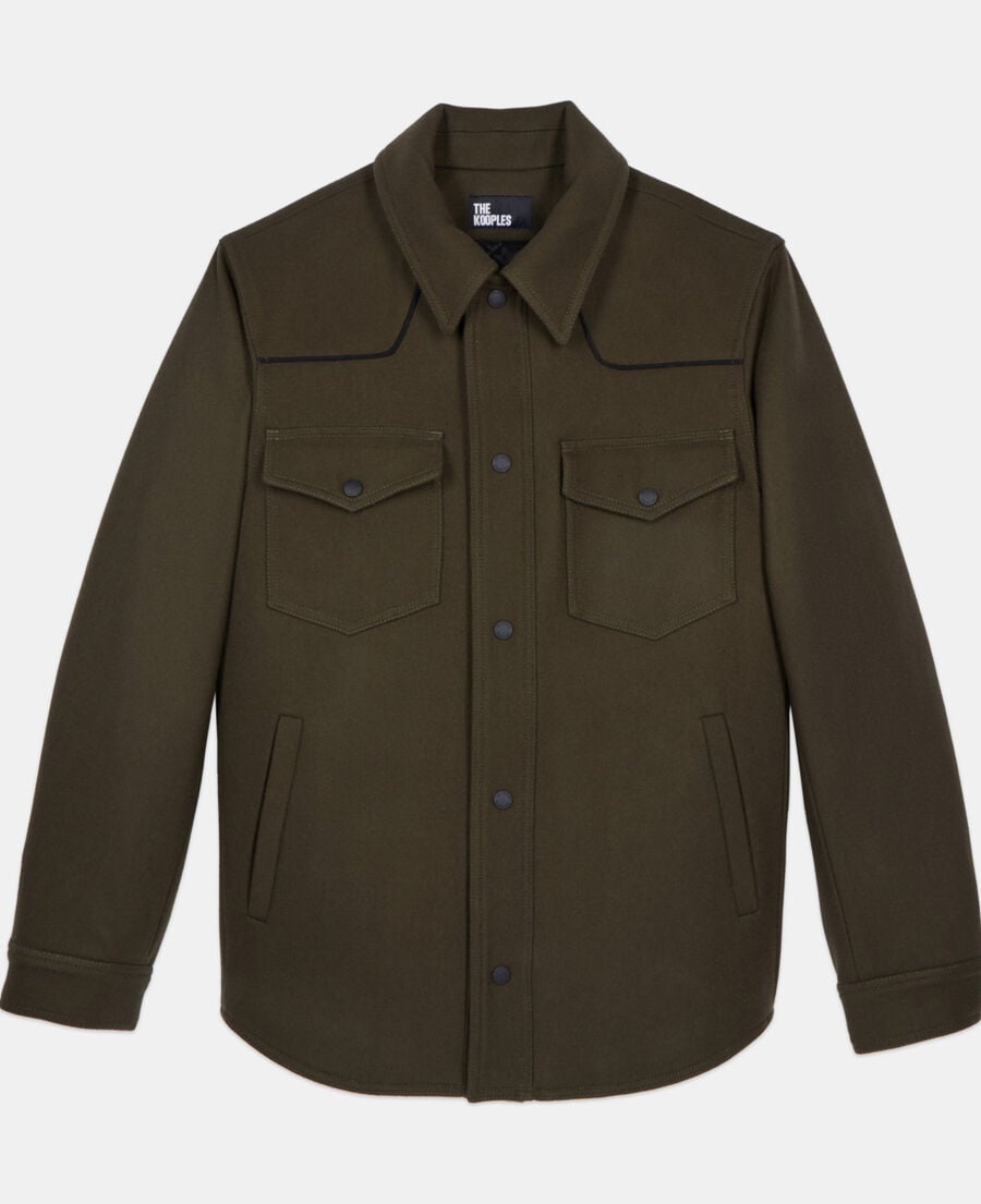 The Kooples HOMBRE KAKI chaqueta estilo sobrecamisa caqui