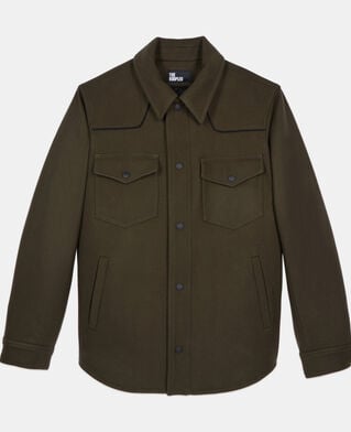 The Kooples HOMBRE KAKI chaqueta estilo sobrecamisa caqui