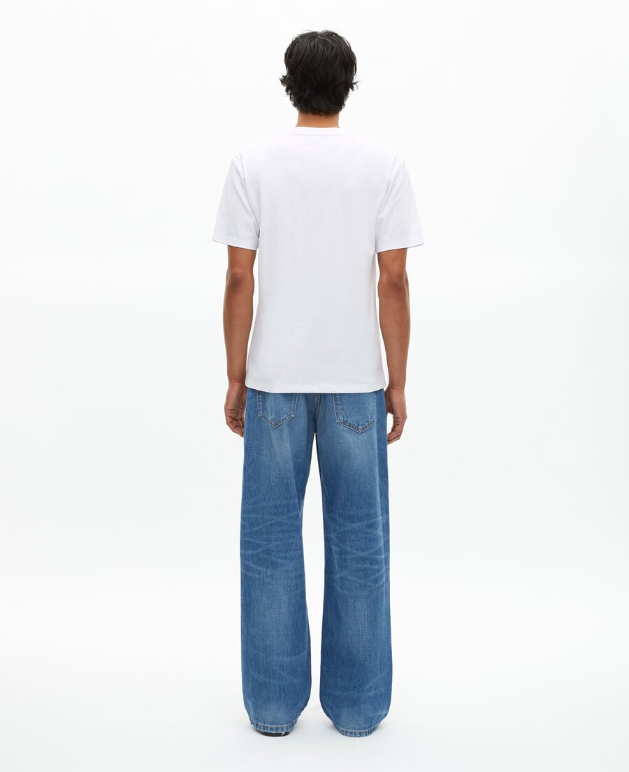 The Kooples H WHITE mixed t-shirt, straight, plain white