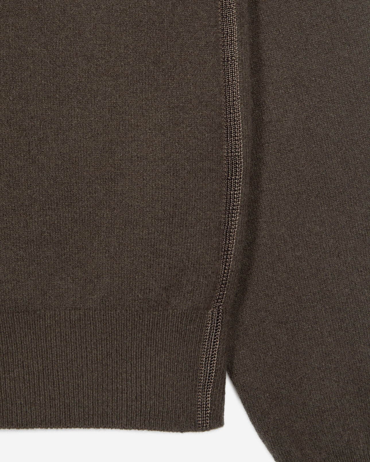 The Kooples HERREN KAKI khakifarbener pullover aus kaschmir