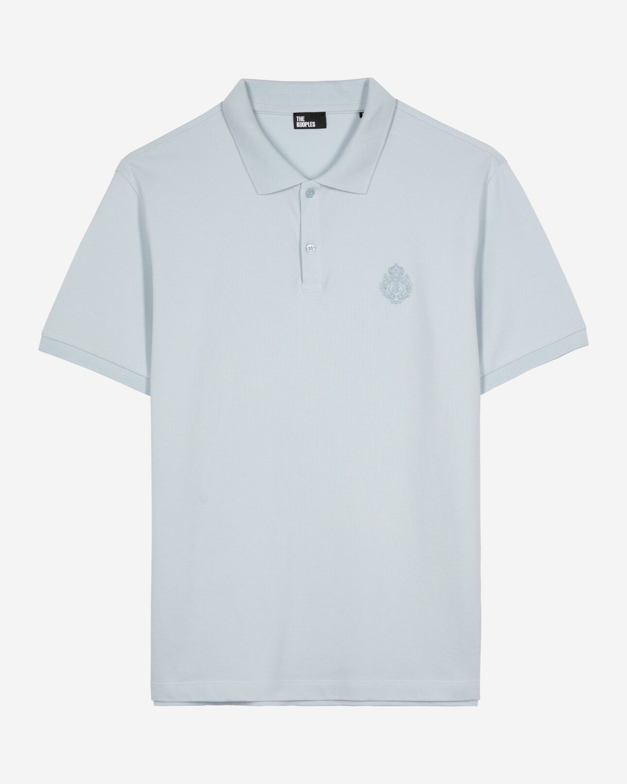 The Kooples MEN BABY BLUE light blue pique polo shirt with classic collar