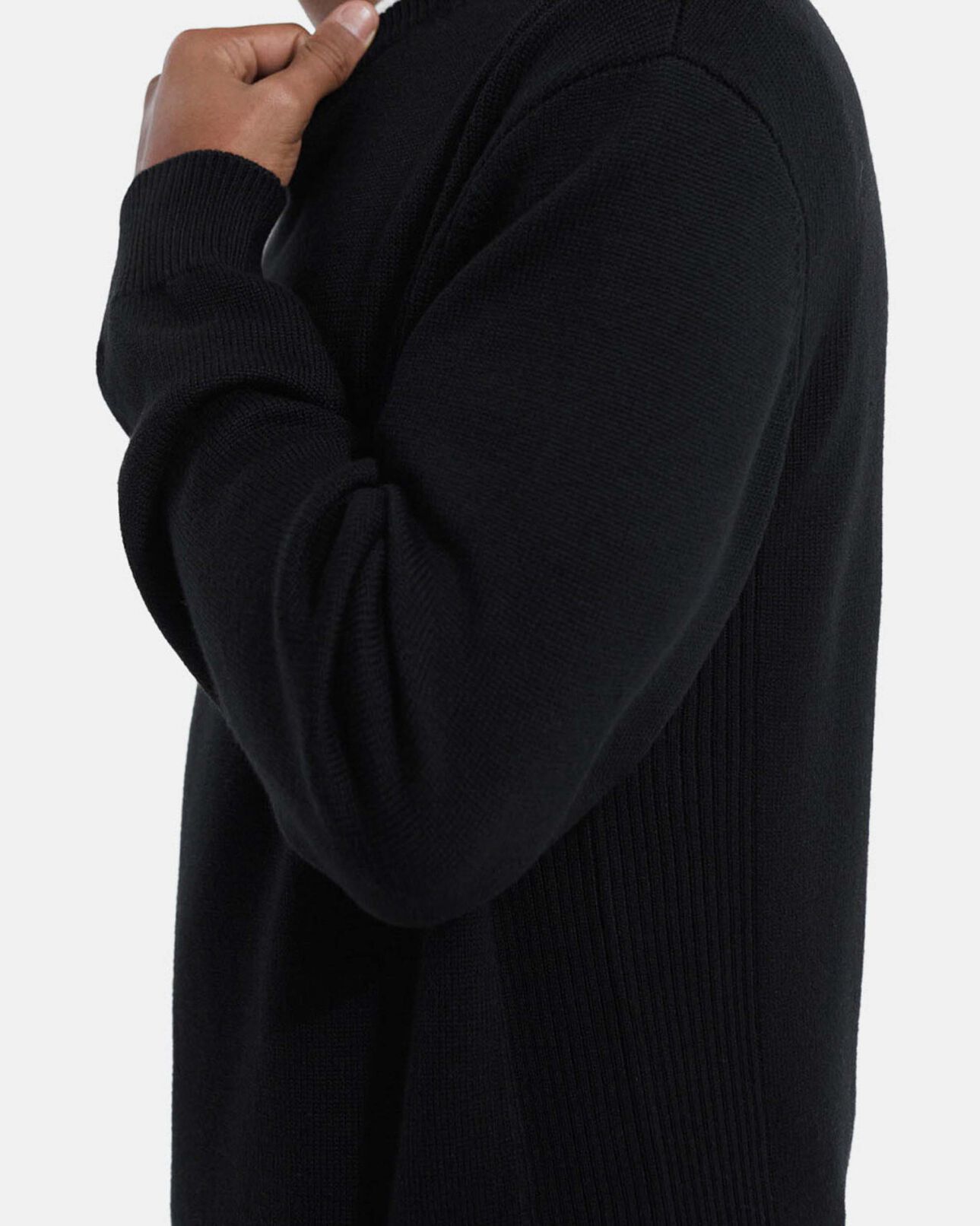 The Kooples HOMBRE BLACK jersey negro punto redondo triple banda