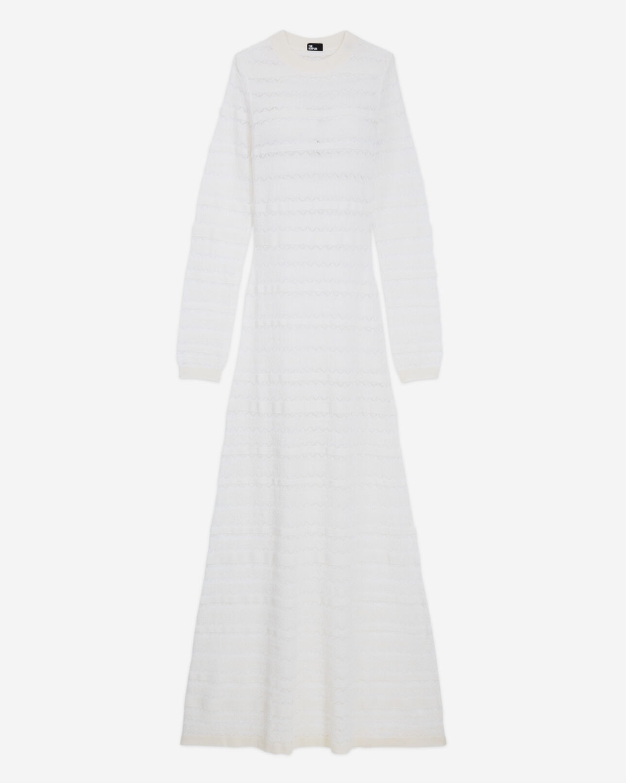 The Kooples WOMEN LIGHT BEIGE long white wool dress