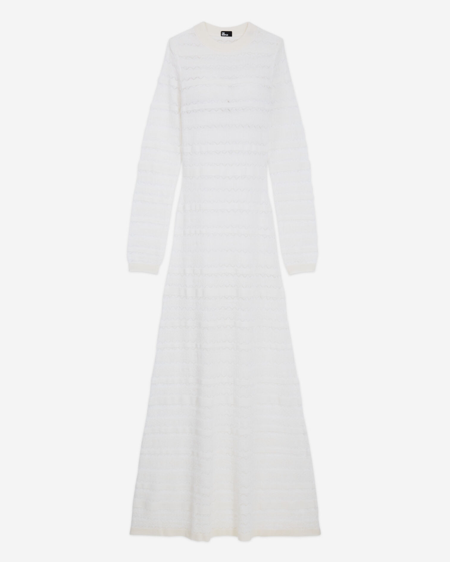 Long white wool dress, LIGHT BEIGE, hi-res image number null