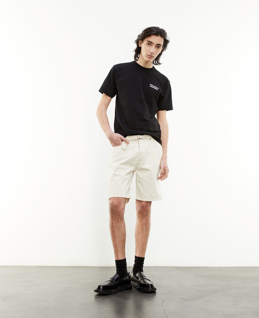 The Kooples H NATURAL off-white denim shorts with pockets