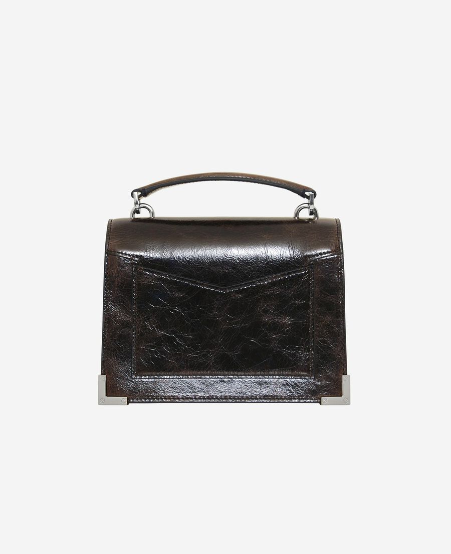 The Kooples DAMEN BROWN emily tasche small aus braunem crackleder