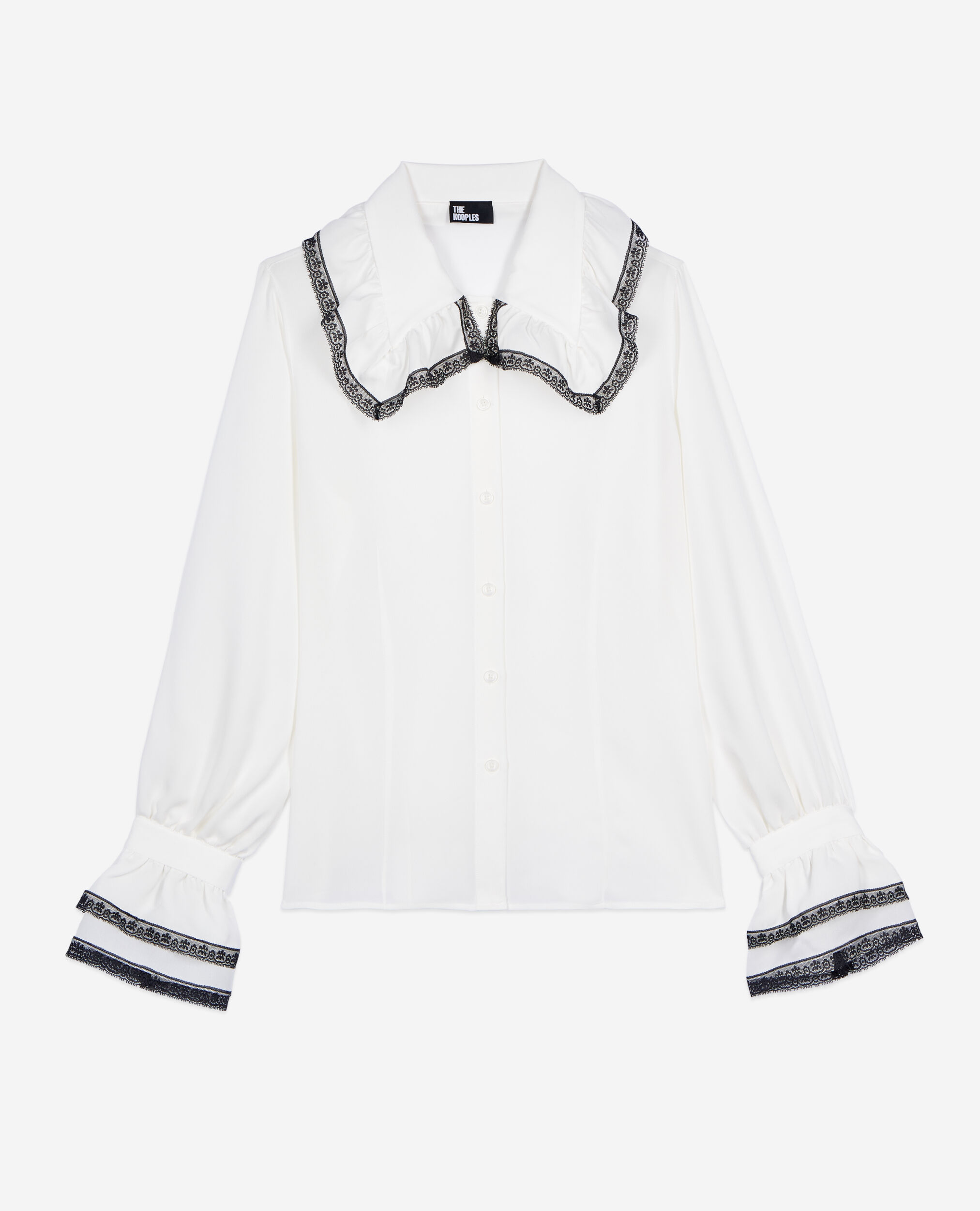 White silk shirt, WHITE, hi-res image number null