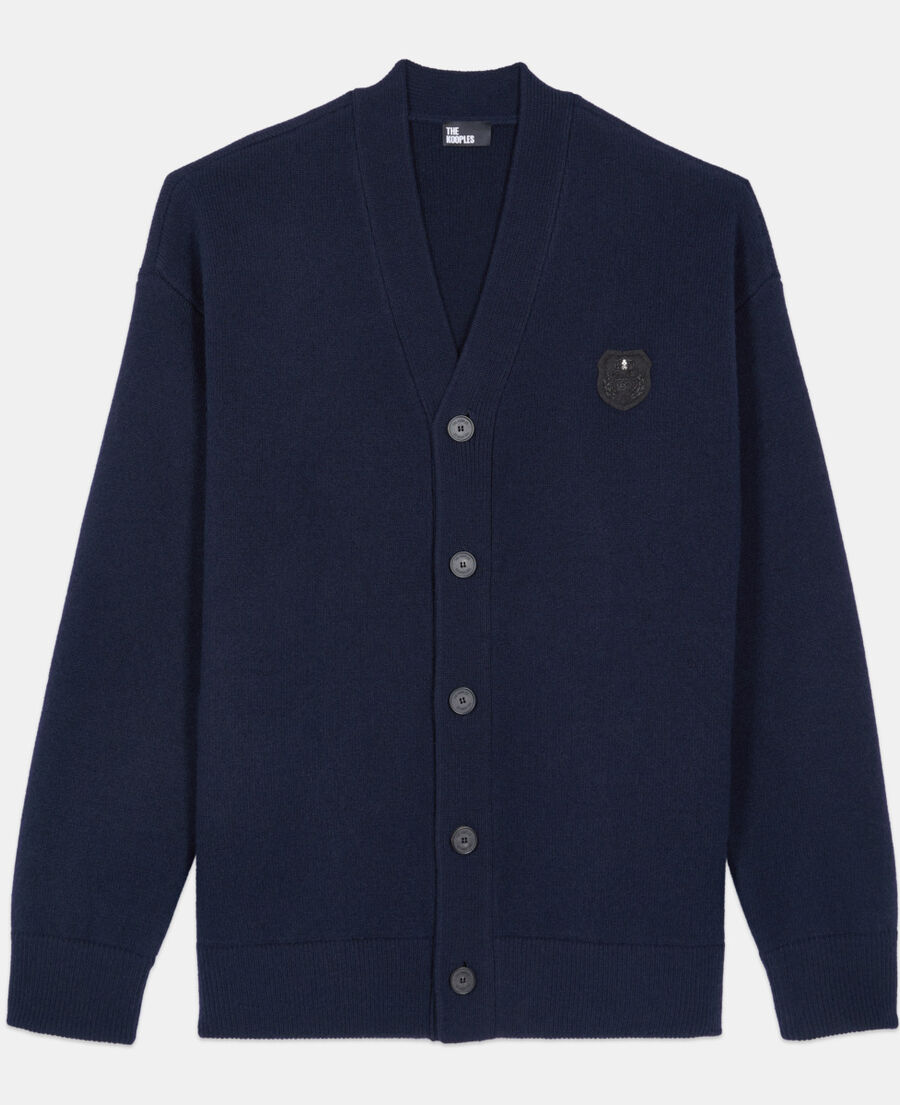 The Kooples MEN NAVY navy blue wool cardigan