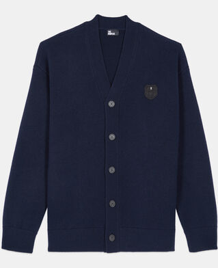The Kooples MEN NAVY navy blue wool cardigan