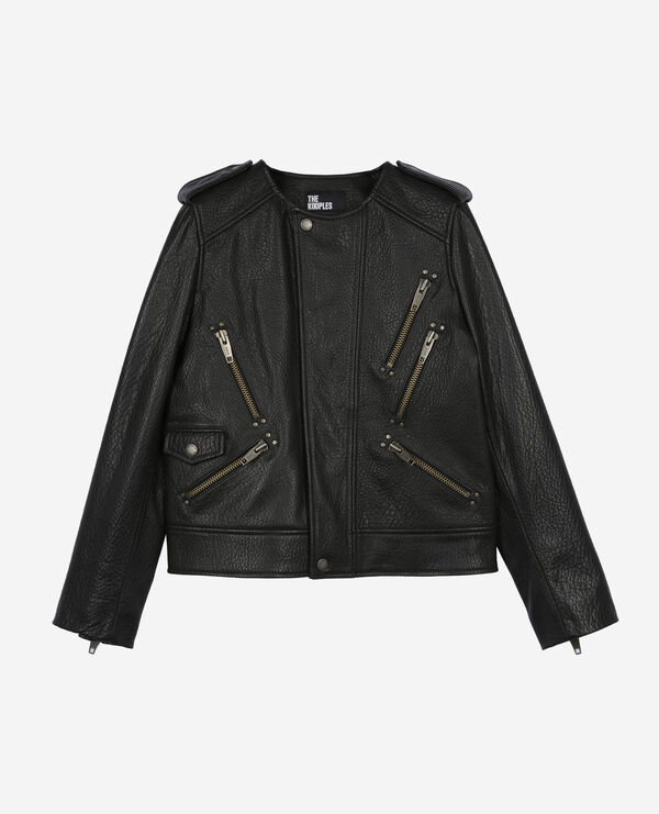 The Kooples DAMEN BLACK schwarze lederjacke