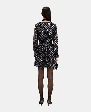 The Kooples F BLACK SILVER short black dress with silver hearts