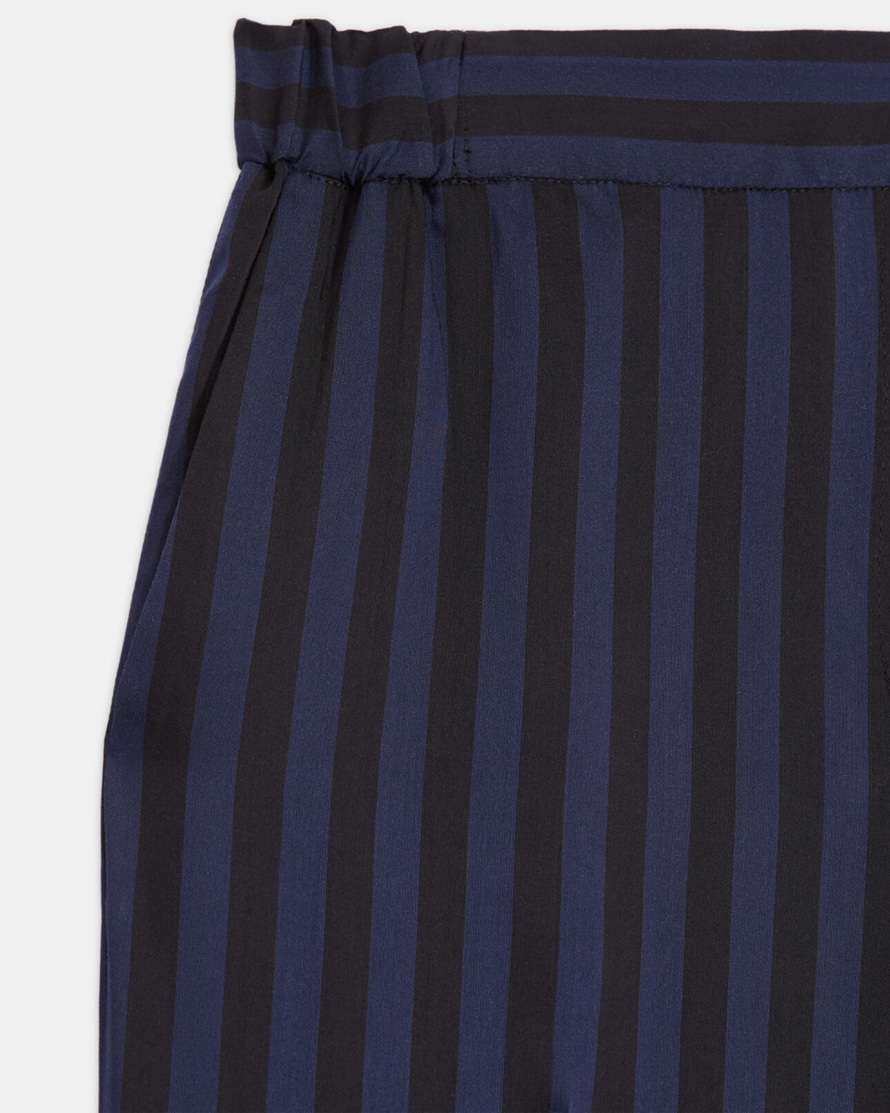 The Kooples FEMME BLACK NAVY pantalon droit rayé