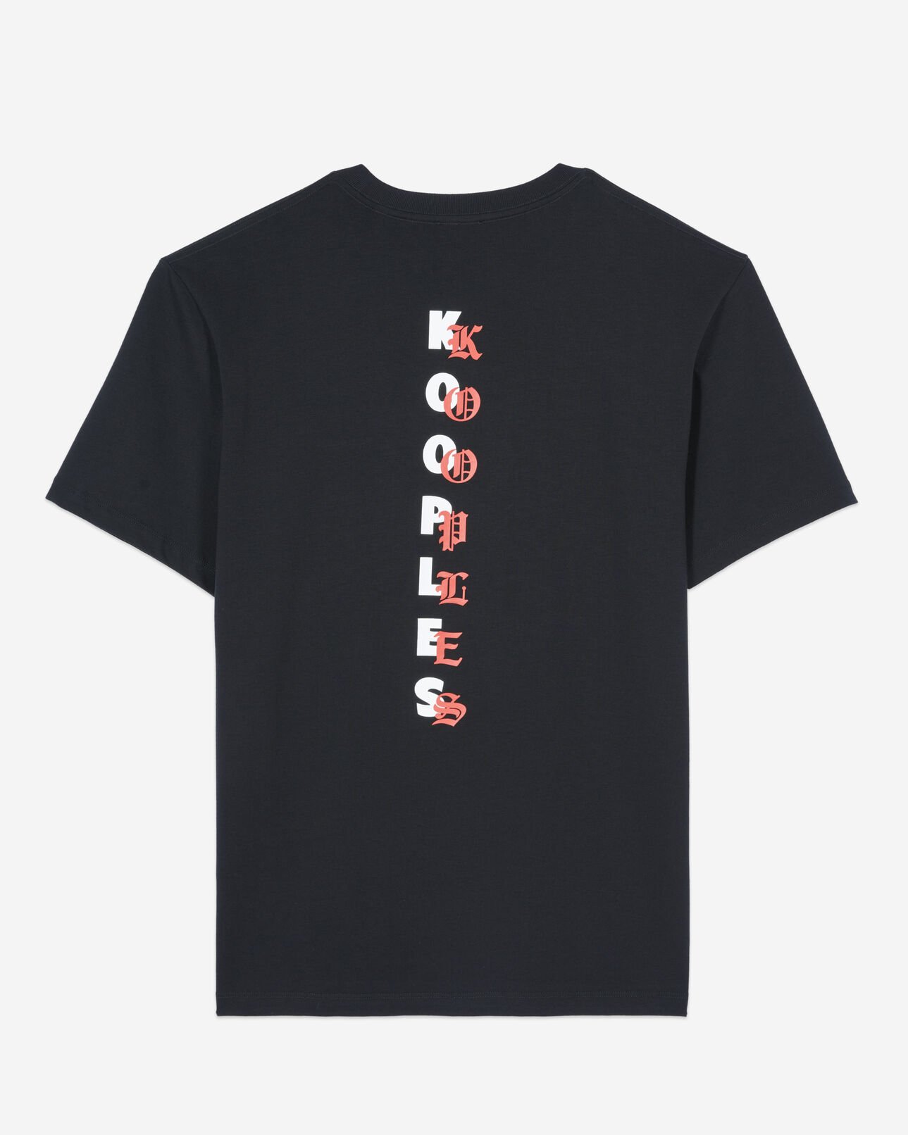 The Kooples HERREN BLACK schwarzes t-shirt mit siebdruck