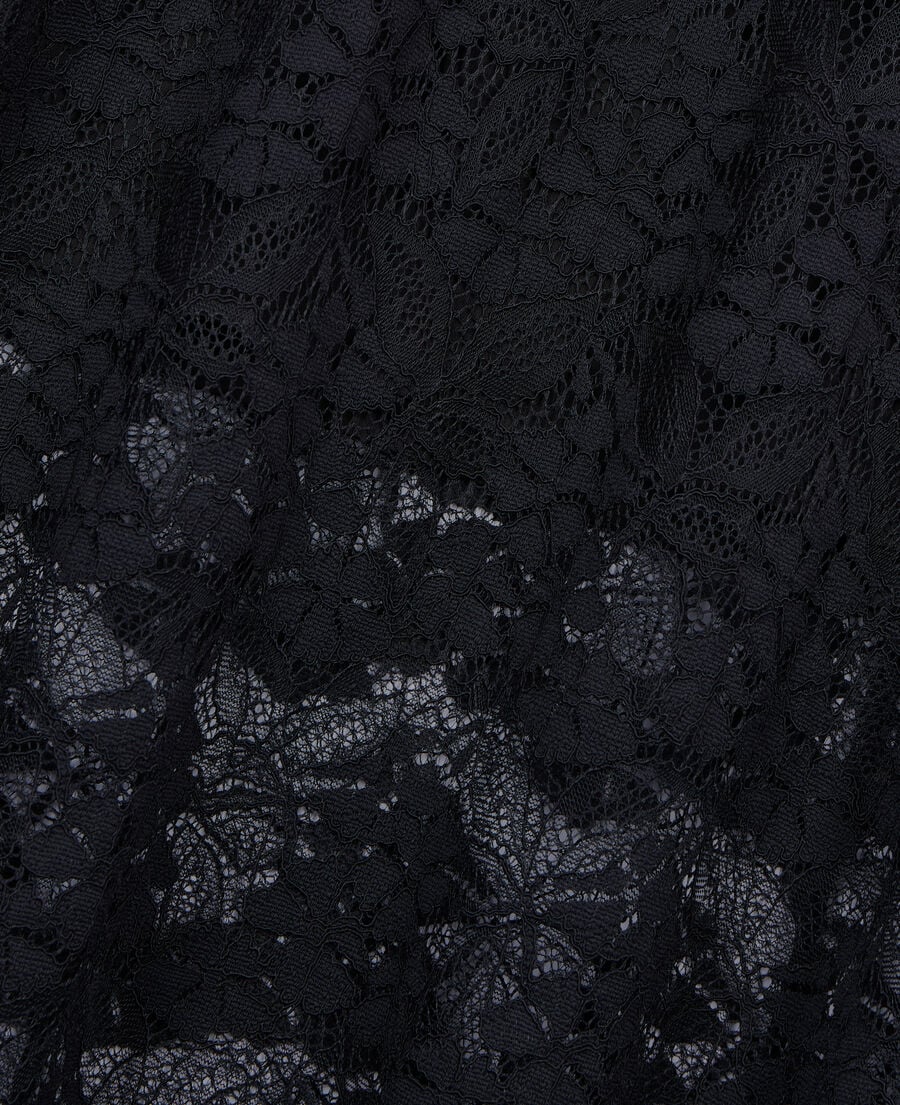 The Kooples FEMME BLACK robe longue en dentelle noire