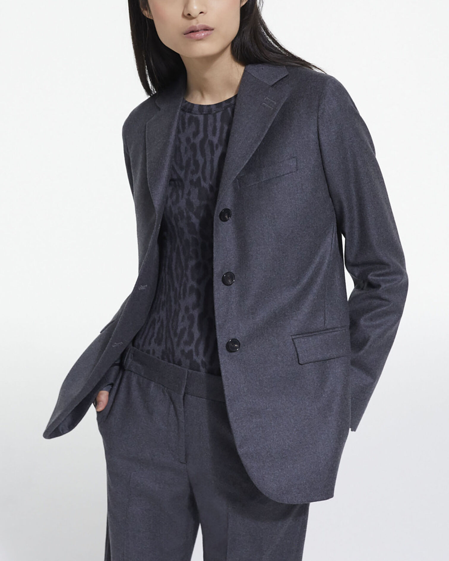 Gray wool suit jacket, GREY, hi-res image number null