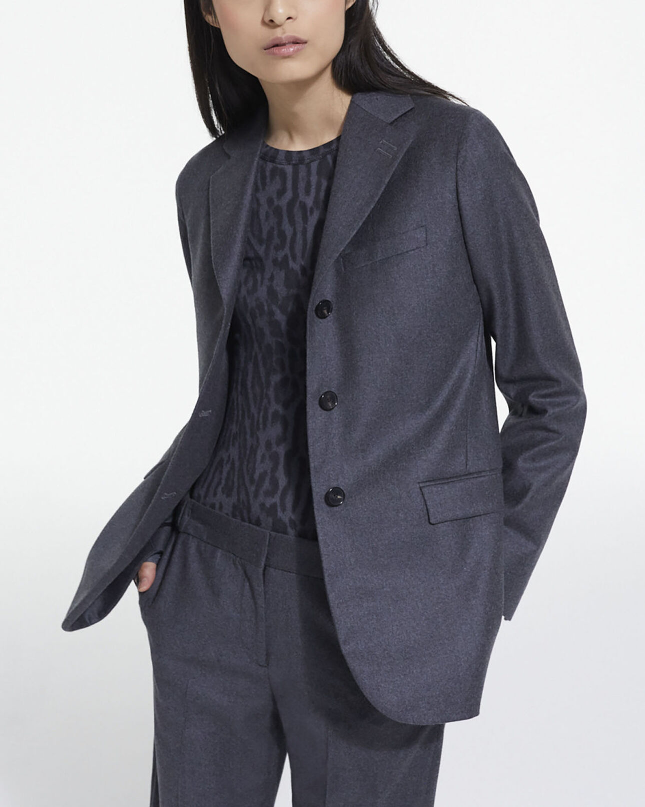 The Kooples DAMEN GREY graue anzugjacke aus wolle