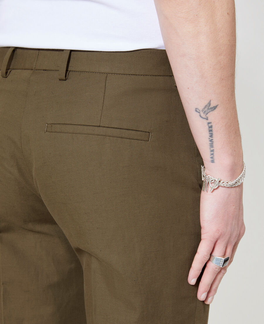 The Kooples MEN KAKI straight khaki suit pants