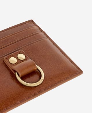 The Kooples FEMME BROWN porte cartes amelia en cuir marron