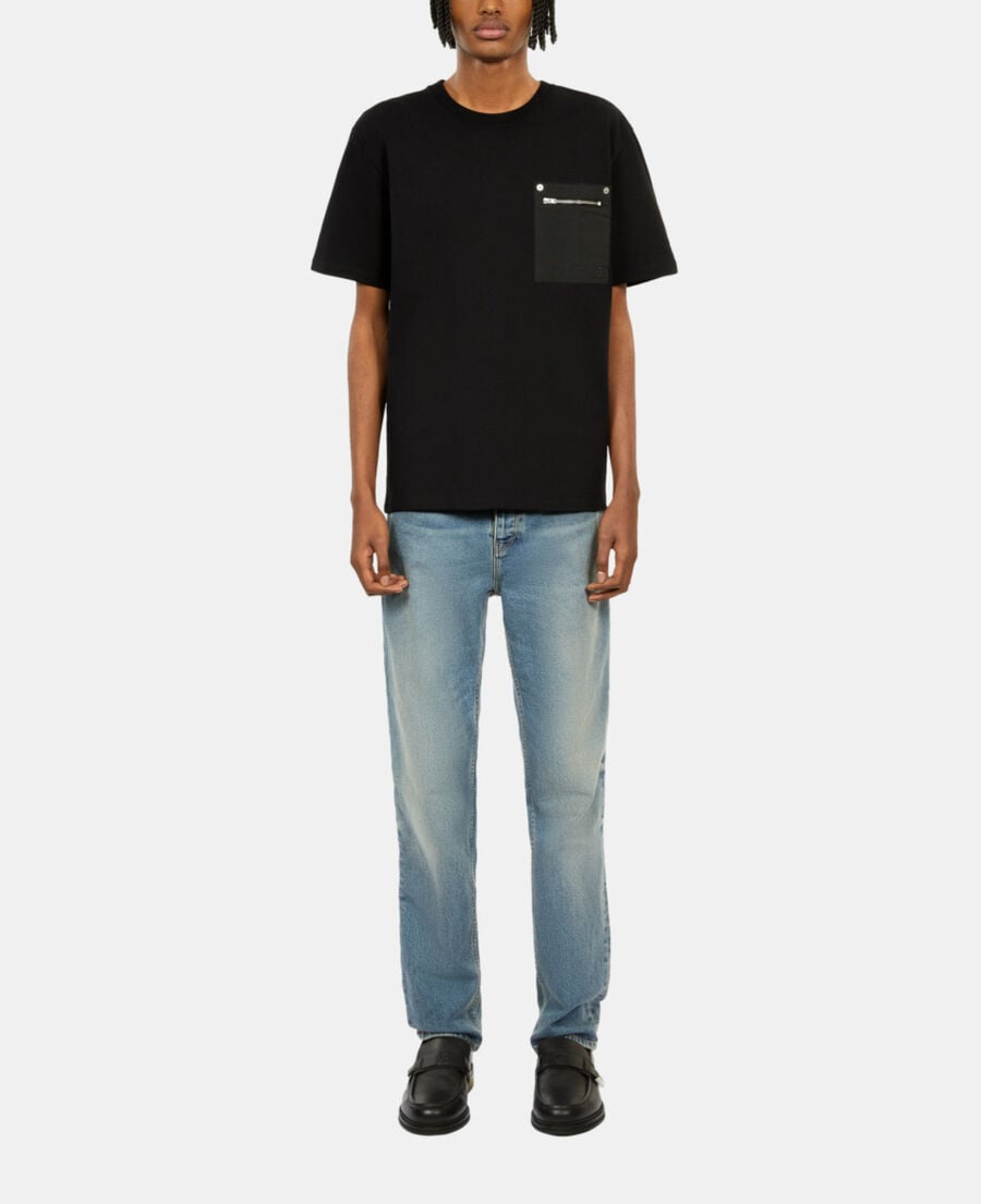 The Kooples MEN BLACK black t-shirt with zipped pocket