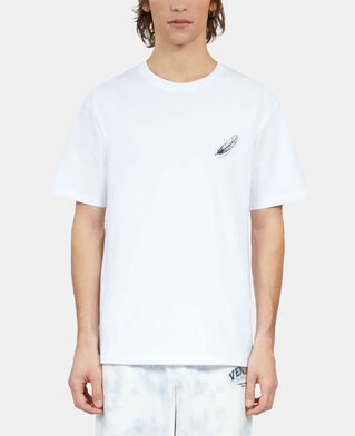 The Kooples H WHITE white t-shirt with feather embroidery